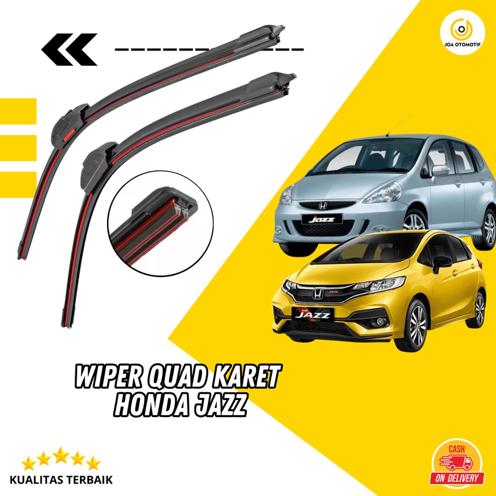 Jual Wiper Mobil 4 Karet Honda Jazz Quad Blade Desain Frameless 1 Set