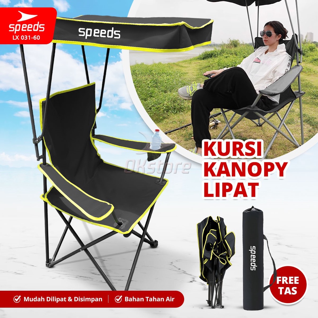 Jual SPEEDS Kursi Lipat Kanopi Outdoor Portabel Canopy Folding Chair