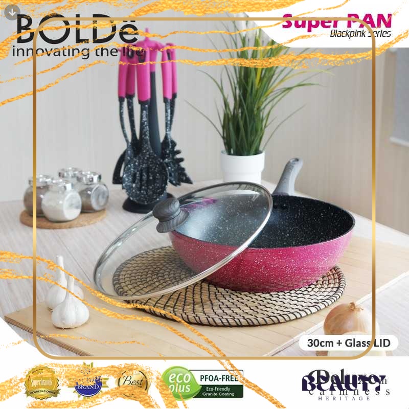 Jual Bolde Super Pan Wok Cm Glass Lid Blackpink Shopee Indonesia