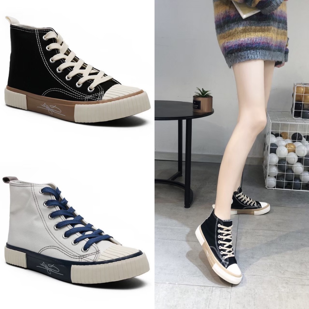 Jual COD AVANCEID 1938 Sepatu Sneakers Boots Wanita Canvas Kerja