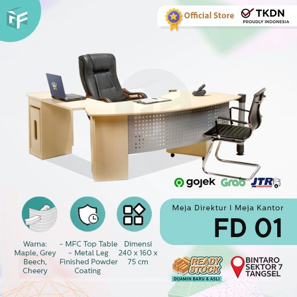 Jual Meja Kerja Kantor Direktur Modern Minimalis Aditech Fd Shopee