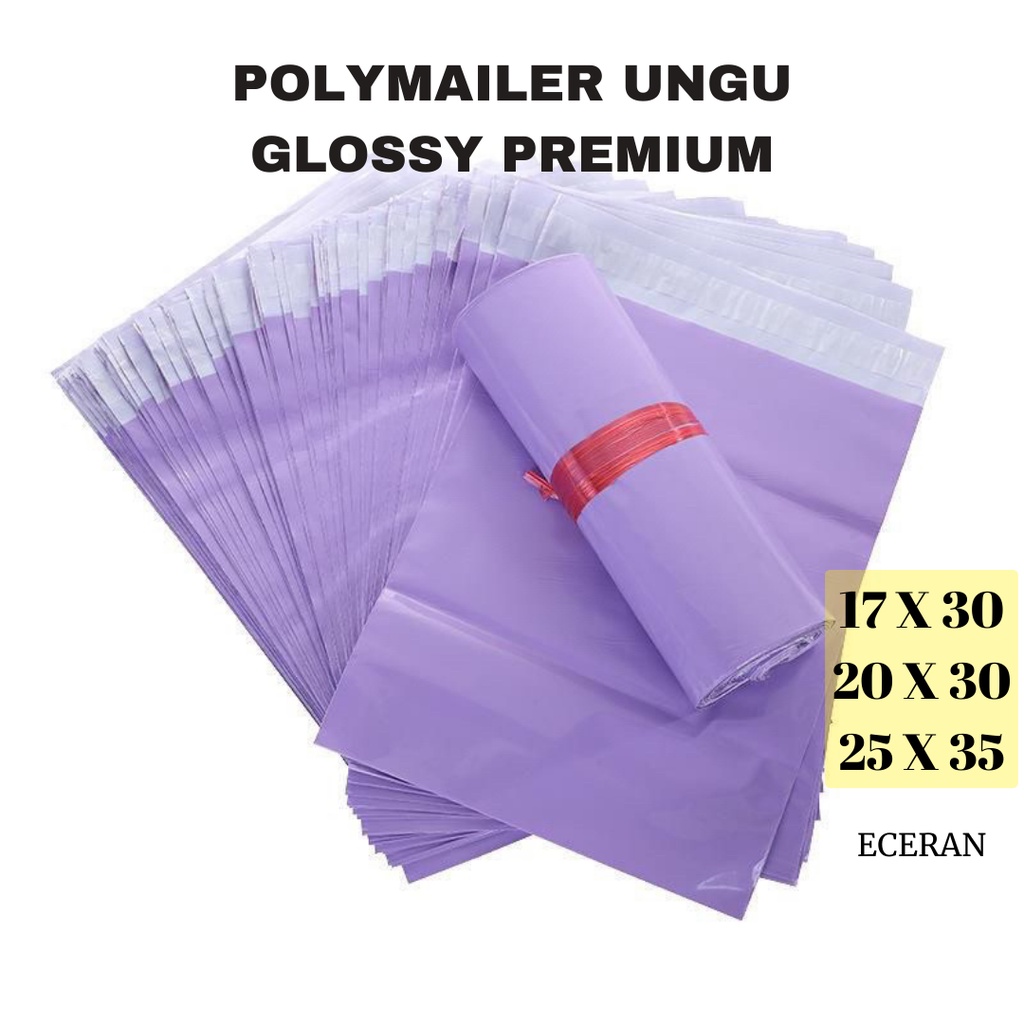 Jual 1 PCS Plastik Polymailer Ungu Lilac Glossy Premium ECERAN