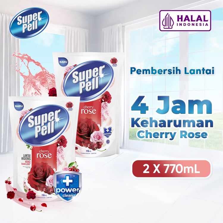 Jual Superpell Pembersih Lantai Pel Lantai Harum Wangi Cherry Rose