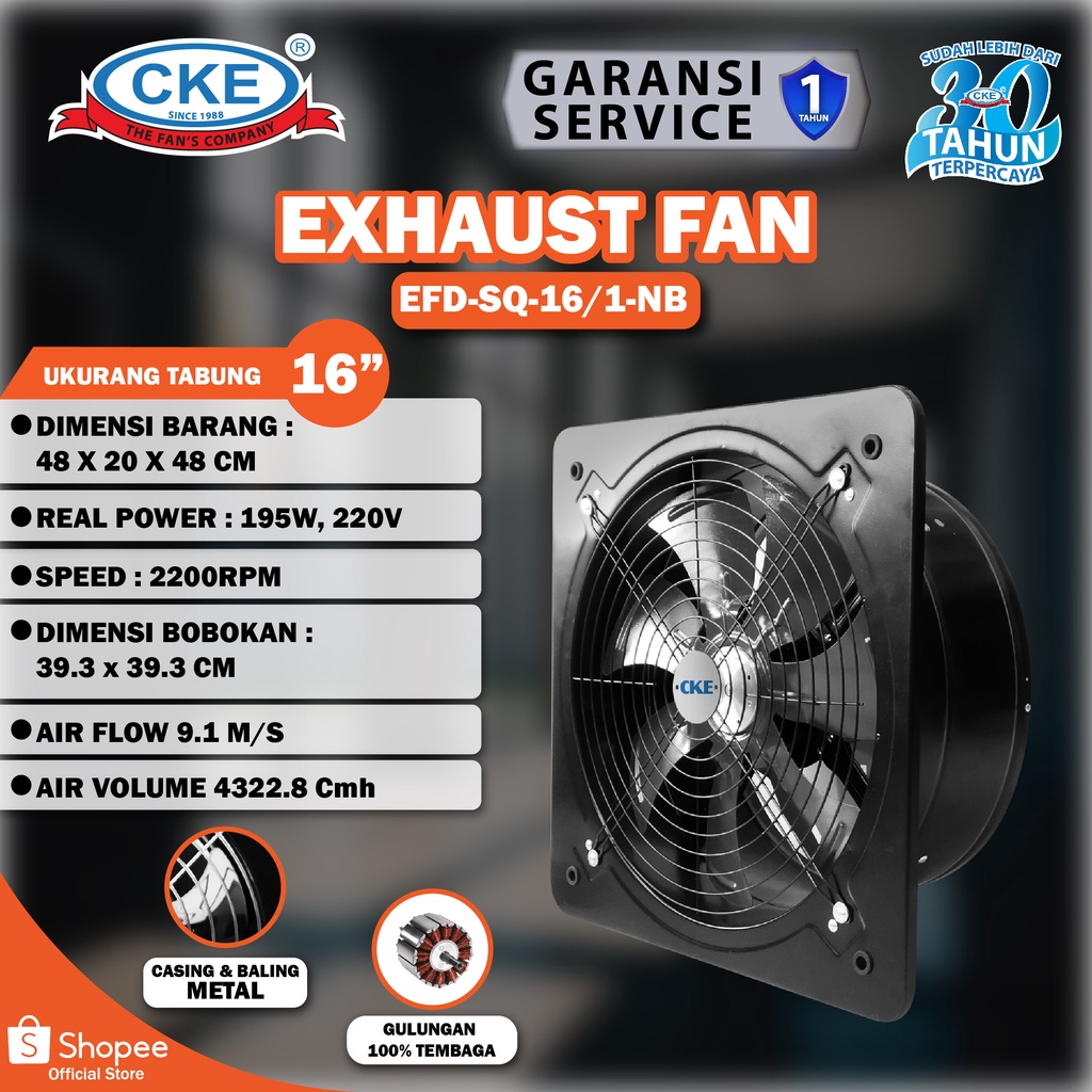 Jual Exhaust Fan Dinding Inch Booster Fan Wall Duct Kipas Booster