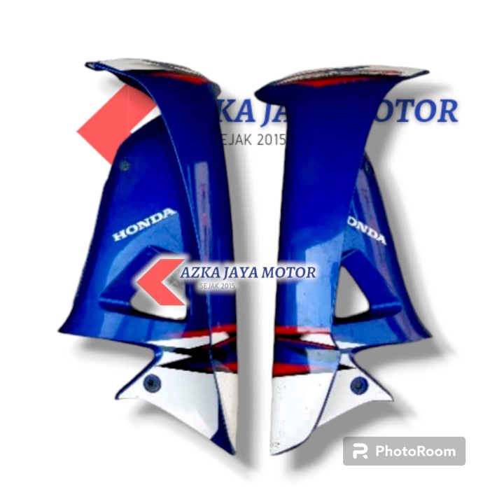 Jual Cover Sayap Luar Dalam Honda Supra Fit New Biru Sticker Putih