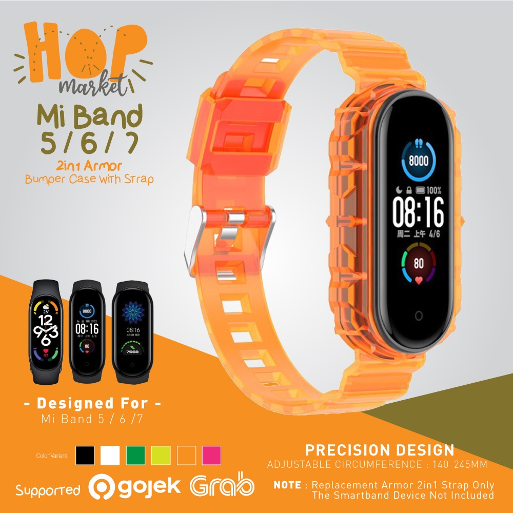 Jual Armor In Rubber Strap With Bumper Case Cover For Xiaomi Mi Band