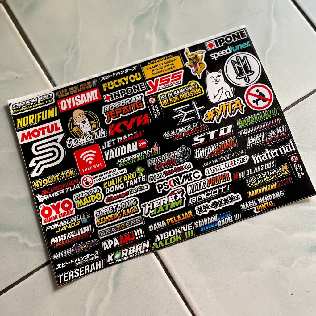 Jual Sticker Pack Isi Sponsor Racing Laminasi Glossy Shopee Indonesia