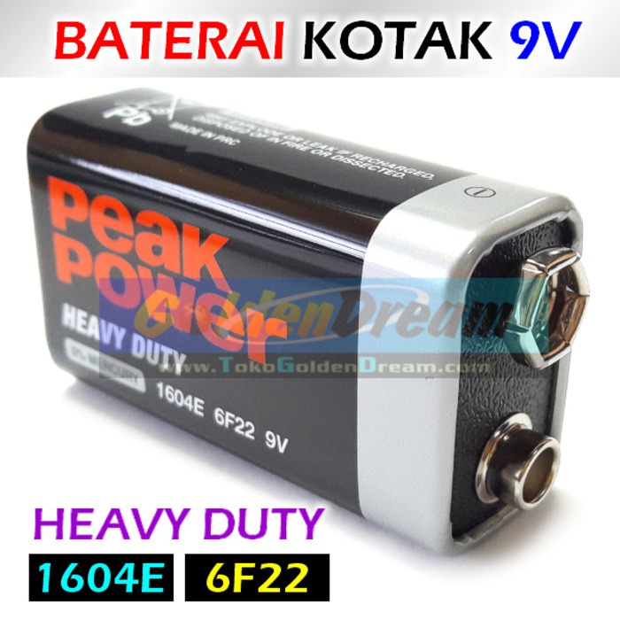 Jual Baterai Kotak 9v Peak Power Batere PeakPower 1604E 6F22 Batre