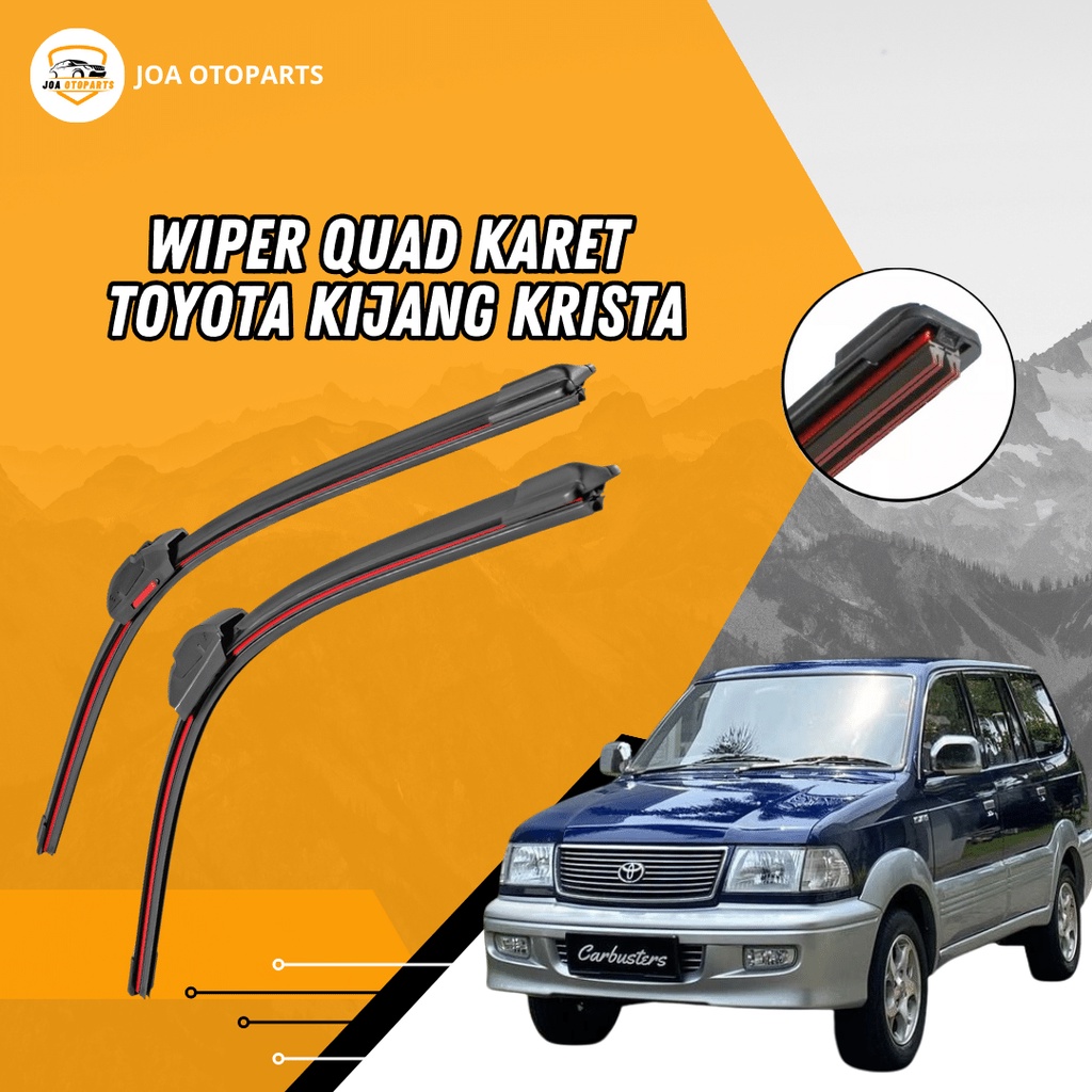 Jual Wiper Quad Karet 4 Lapis Karet Toyota Kijang Krista Frameless