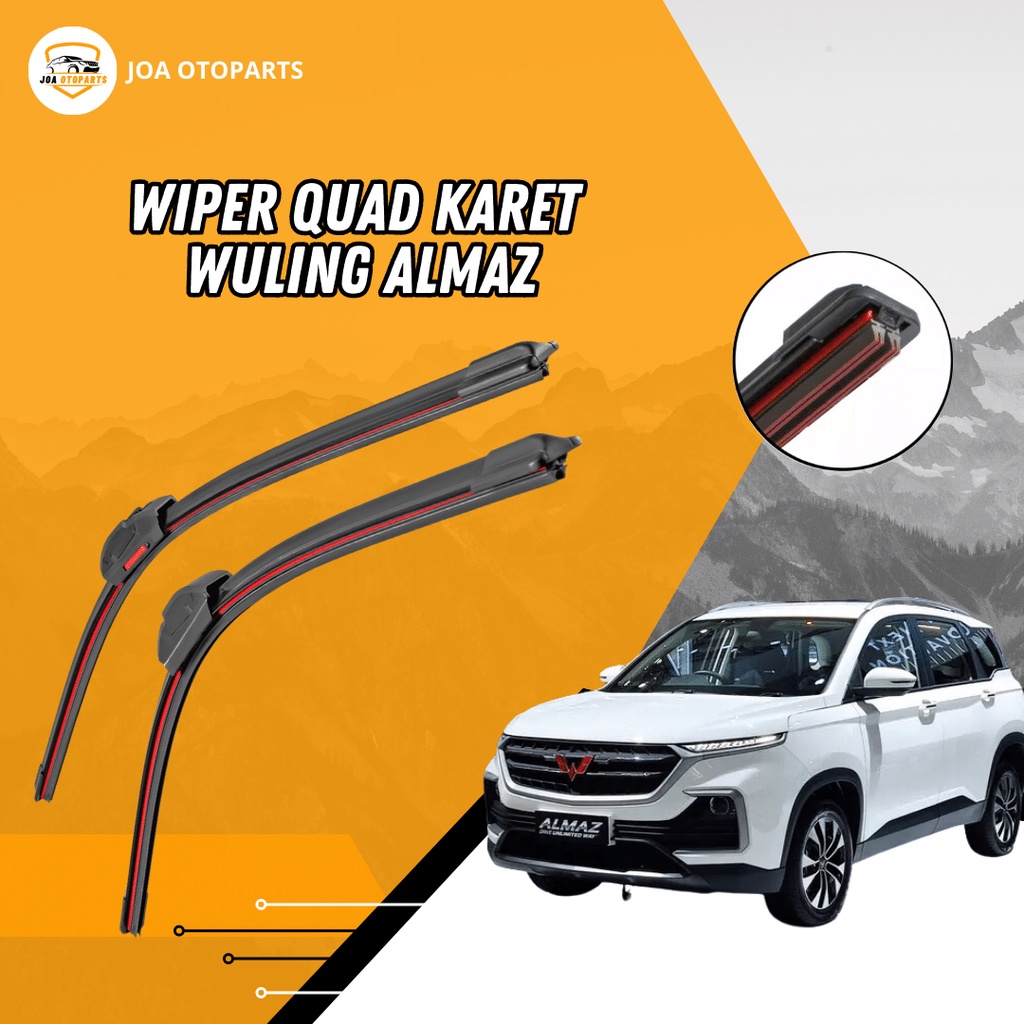 Jual Wiper Quad Karet Lapis Karet Wuling Almaz Frameless Model Quad