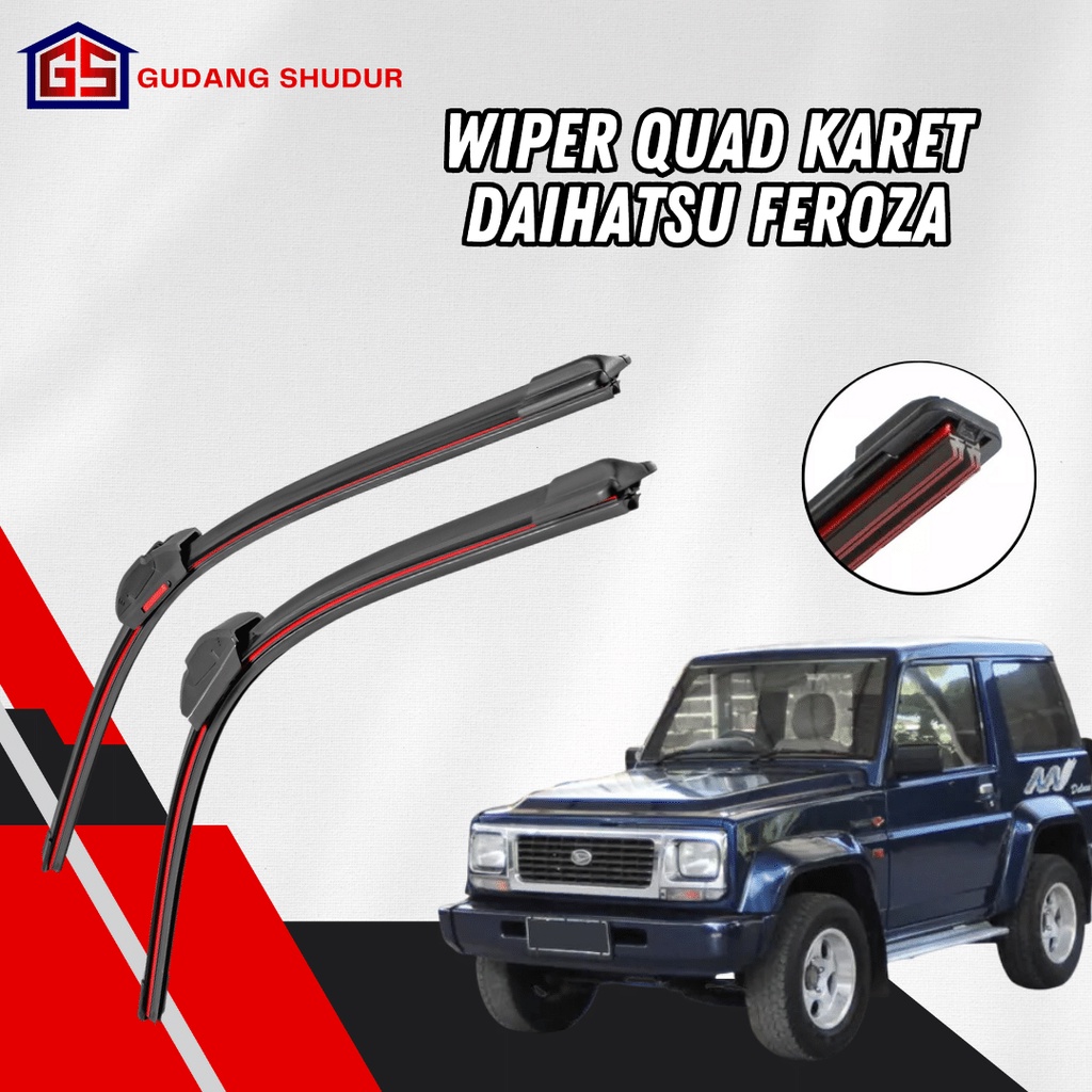 Jual Wiper Quad Blade Daihatsu Feroza Frameless Lapis Karet Blade