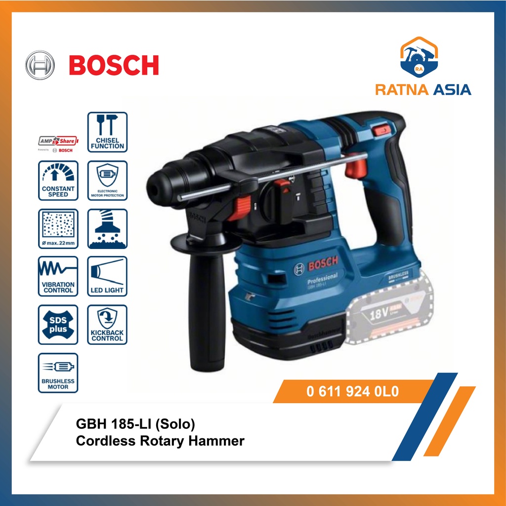 Jual Bosch Rotary Hammer Cordless GBH 185 Li Mesin Bor Beton Unit Only