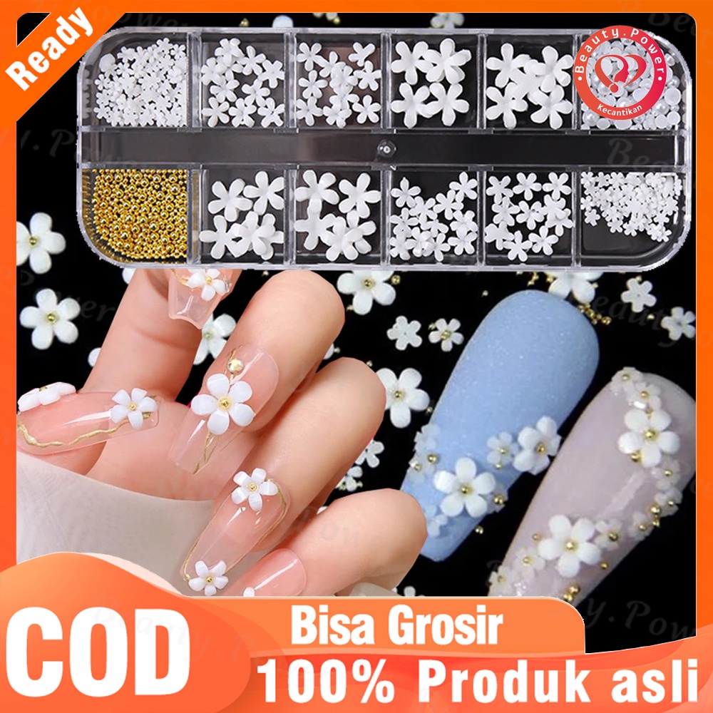 Jual Nail Flower 12PCS 3D FLOWER RESIN WEDDING NAIL HIASAN KUKU BUNGA