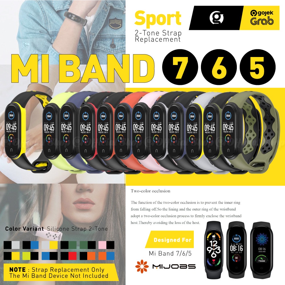 Jual Mijobs Sports Dual Tone Miband Silicon Strap For Xiaomi Mi