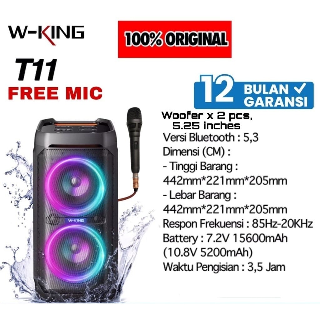 Jual Speaker Karaoke Bluetooth Portable Wireless Wking T Tws Party