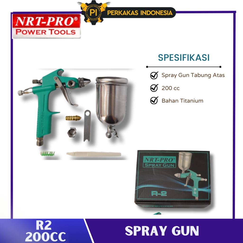 Jual Spray Gun 200cc R2 NRT PRO Spray Gun Tabung Atas 200 Cc Alat Cat