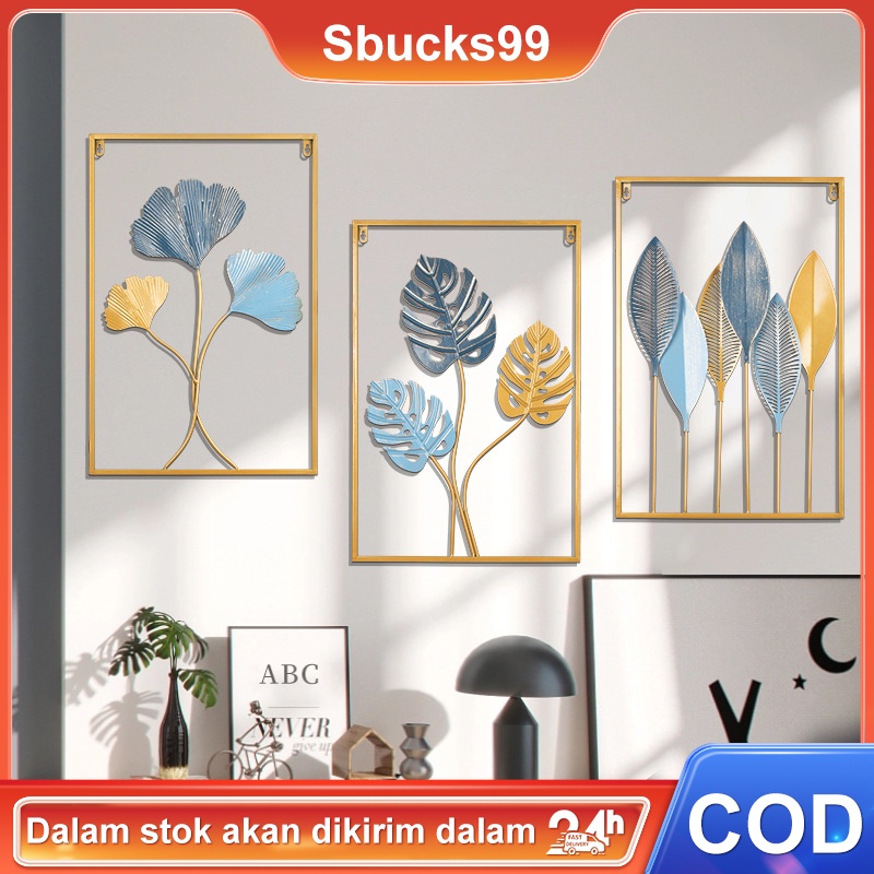 Jual Wall Decor Hiasan Dinding Frame Metal Gold Warna Berbilang Nordic