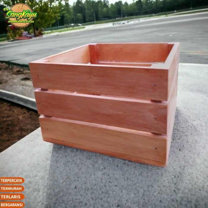 Jual Wooden Crate 30x30x20 Cm Wood Box Kotak Kayu Peti Kayu Dekorasi