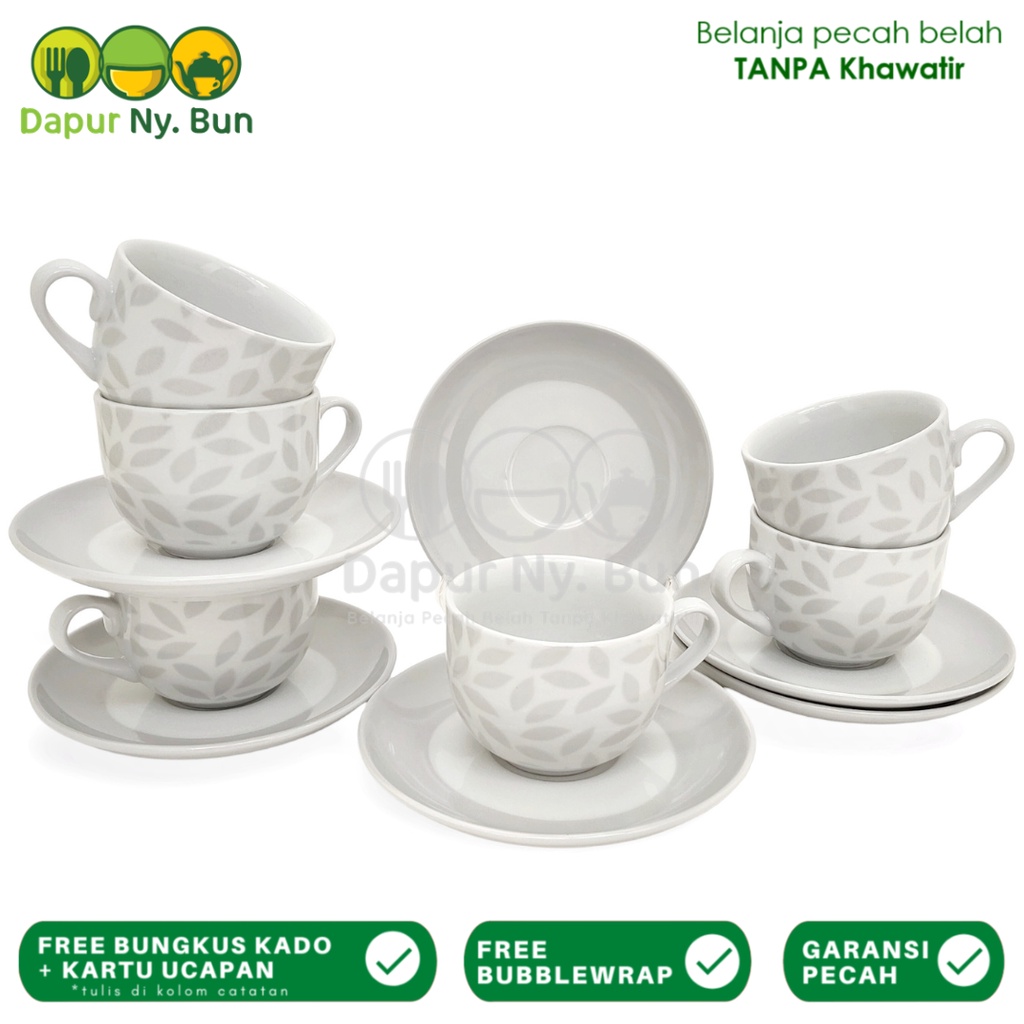 Jual 6 Pasang Cangkir Kopi Set Motif Folhas Tea Cup Saucer Shopee