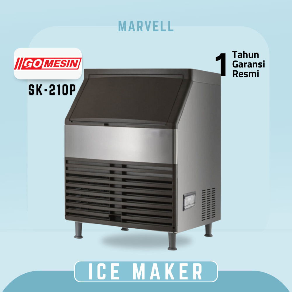 Jual Mesin Pembuat Es Batu Gomesin SK 210P Ice Maker Kapasitas Bin 36kg