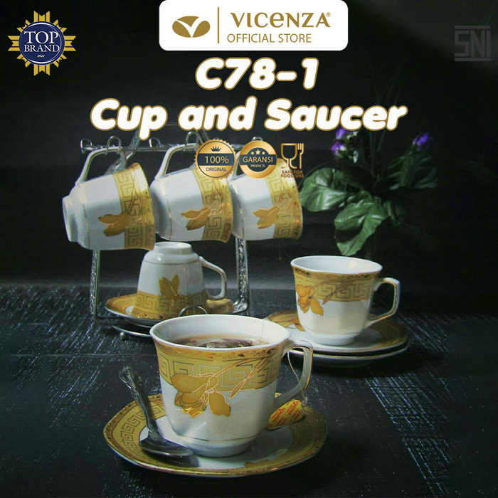 Jual New Vicenza Cup Saucer Tea Set Cangkir Dan Lepek C