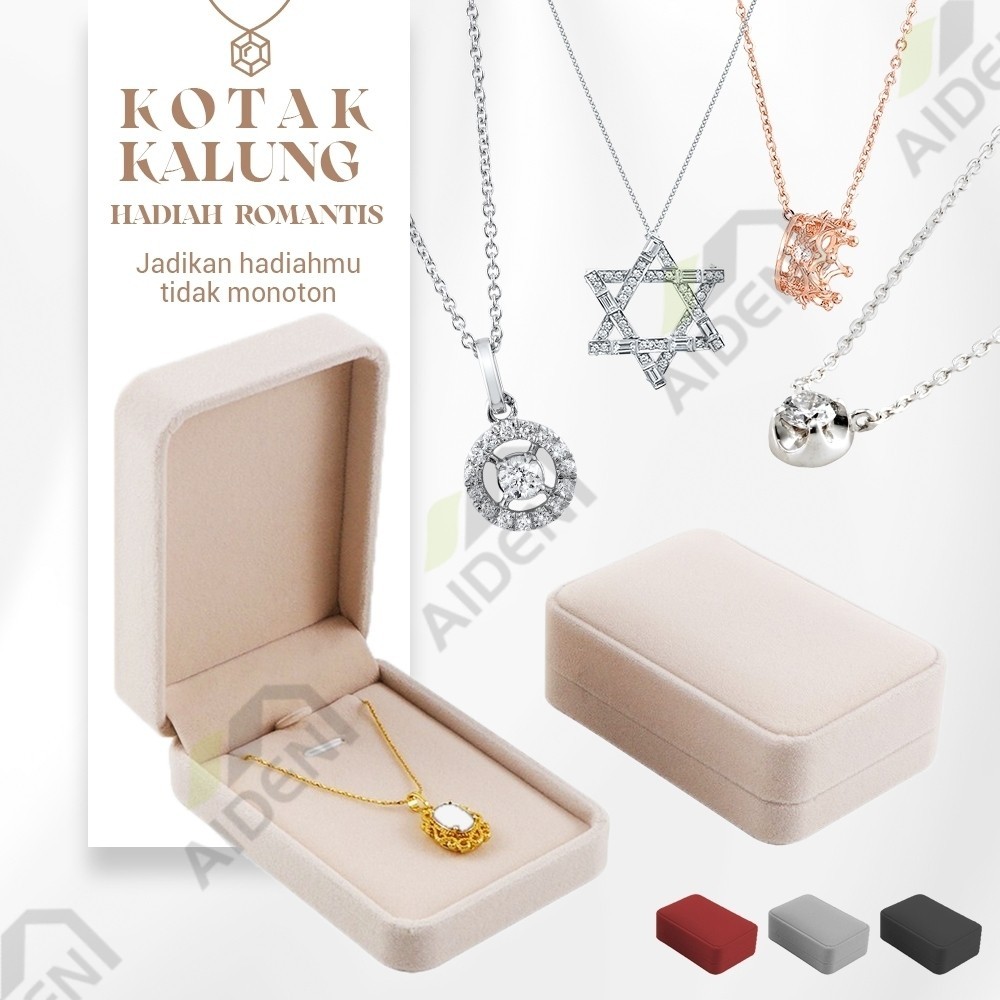 Jual Kotak Kalung Berbahan Beludru Tempat Seserahan Necklace Box Kotak