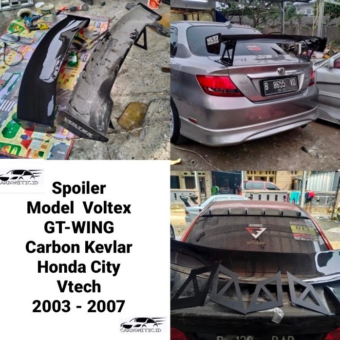 Jual Spoiler Model Gt Wing Voltex Honda City Vtech Carbon