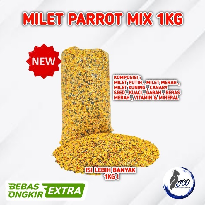 Jual PARROT MIX PAKAN MAKANAN BURUNG LOVEBIRD FALK 1KG MILET CAMPUR