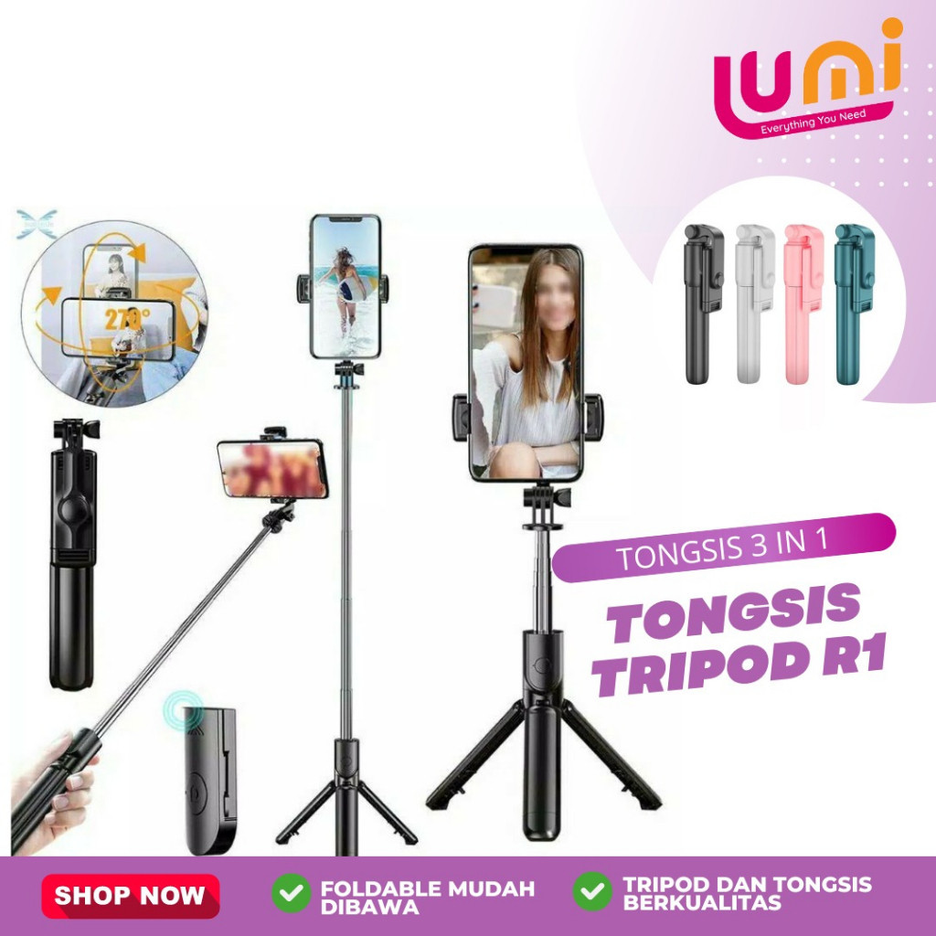 Jual New Tripod Tongsis Bluetooth Remot Selfie Stick LED Flash Hp