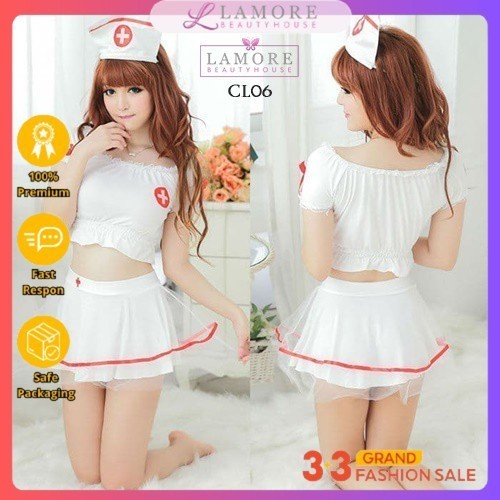 Jual Ready Stock Costume Lingerie Kostum Cosplay Perawat Sexy Baju