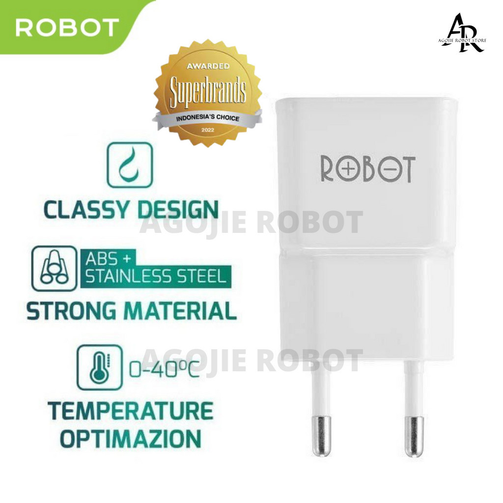 Jual Agojie Per Pcs Eceran Charger Adaptor Robot Rt K V A White