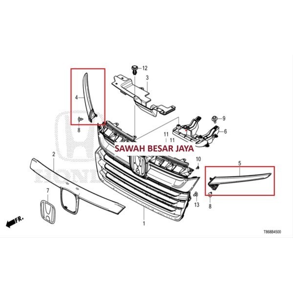 Jual List Lis Moulding Molding Chrome Grille Grill Gril Atas Head Lamp