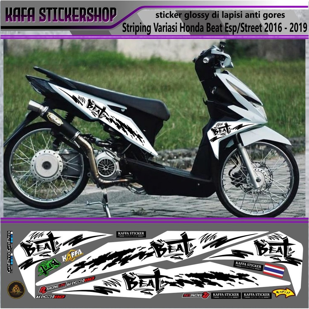 Jual COD STRIPING STIKER MOTOR HONDA BEAT ESP SPRTY MOTIF SIMPLE