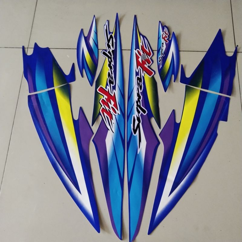 Jual Striping Decal Polet Sticker Honda Supra Fit Biru Full