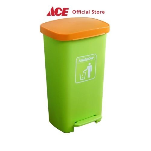 Jual Ace Krisbow 50 Ltr Tempat Sampah Plastik Pedal Hijau Oranye Tong