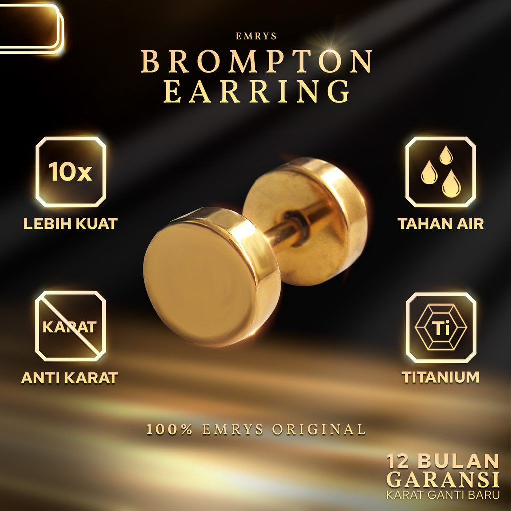 Jual Emrys Brompton Anting Tindik Titanium Anti Karat Pria Dan Wanita