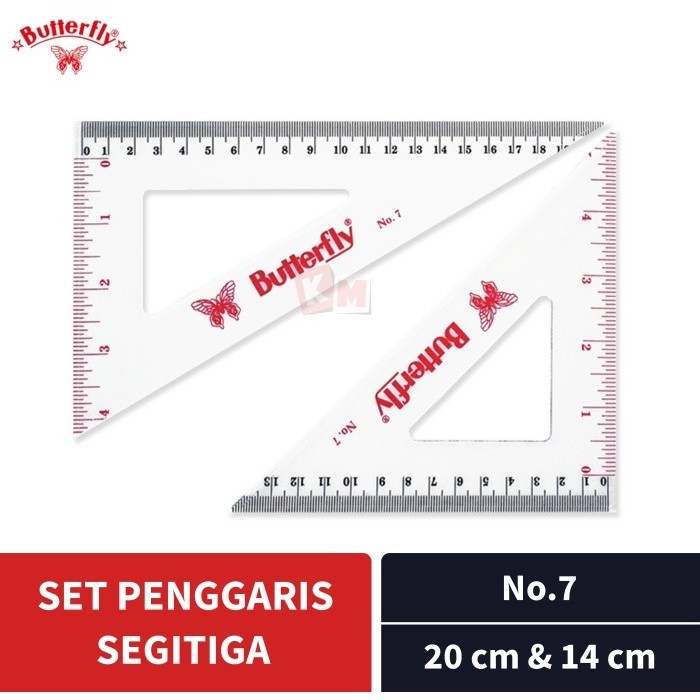 Jual Set Penggaris Segitiga Butterfly Bt No Isi Siku Siku Sama