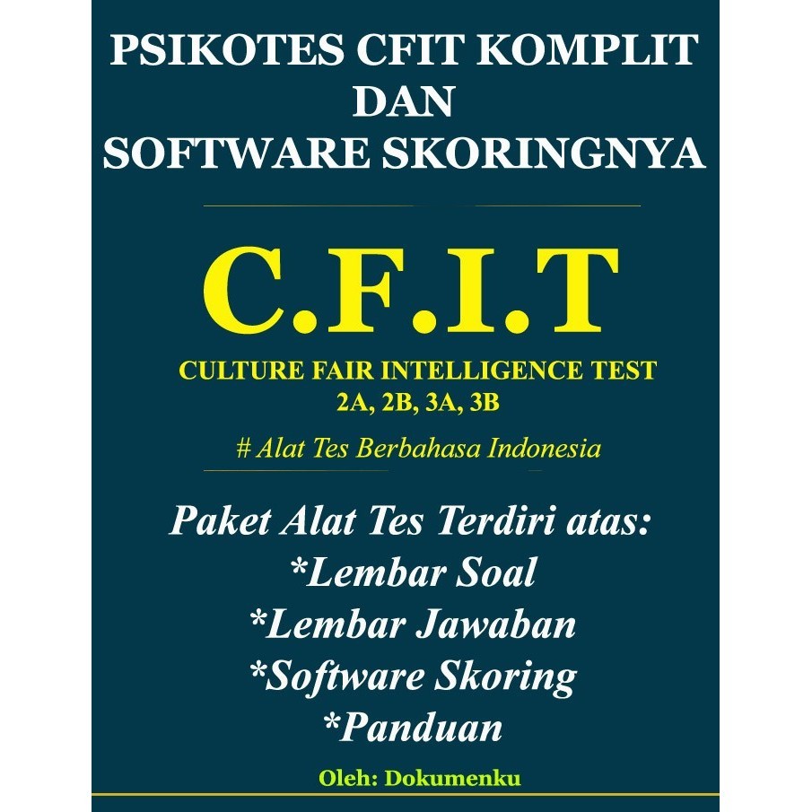 Jual Psikotes Cfit Full Psikotes Cfit Komplit Software Cfit