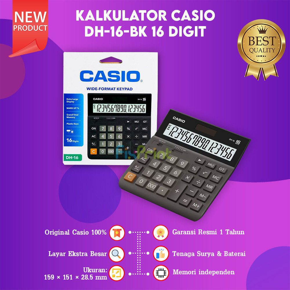 Jual Kalkulator Casio Dh Digit Calculator Desktop Dh Bk