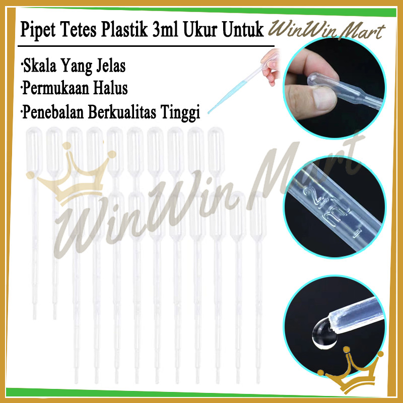 Jual Pipet Tetes Plastik 3ml Ukur Untuk Pipet Pakan Ikan Pipette