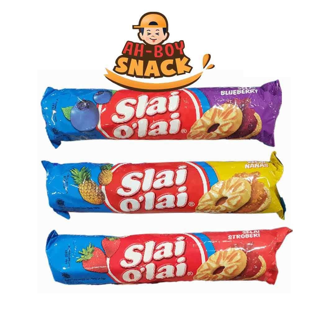 Jual BISKUIT SLAI OLAI ROLL 128 GRAM RASA STROBERI BLUEBERRY