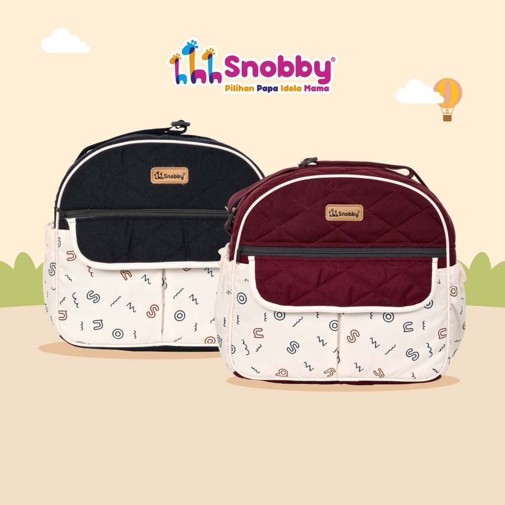 Jual Snobby Tas Perlengkapan Bayi Medium Diaper Bag Double Saku Motif