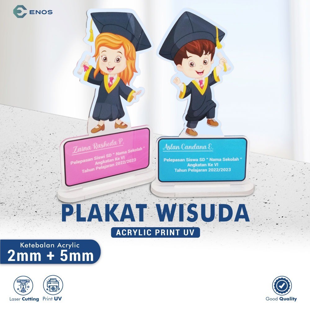 Jual Plakat Custom Nama Gelar Full Akrilk Acrylic Kado Wisuda