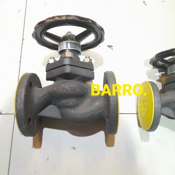 Jual Globe Valve 1 Inch PN 16 Klinger GJL 250 Flange PN16 Stop Kran