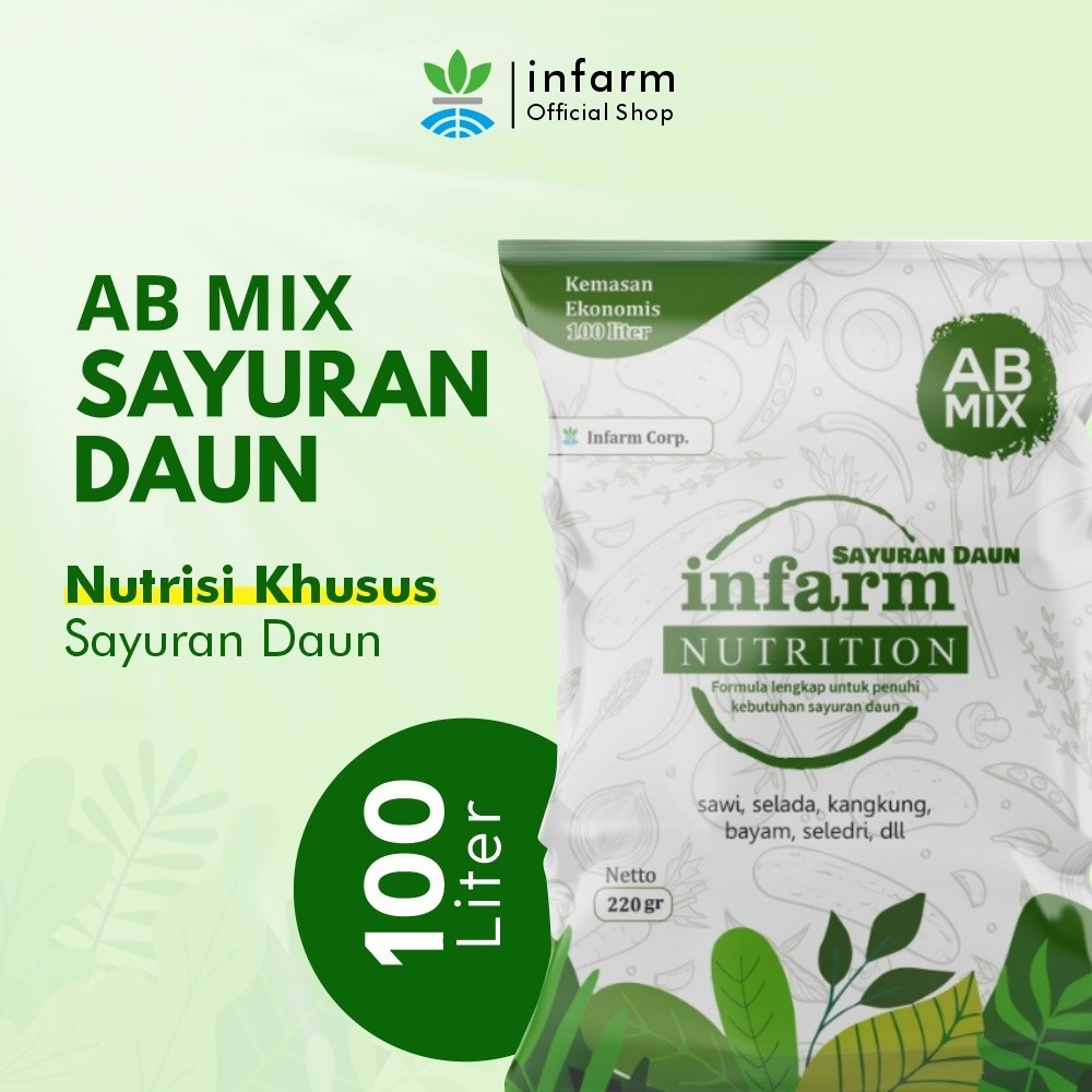 Jual INFARM Nutrisi Ab Mix Sayuran Daun Untuk 100 Liter Pupuk