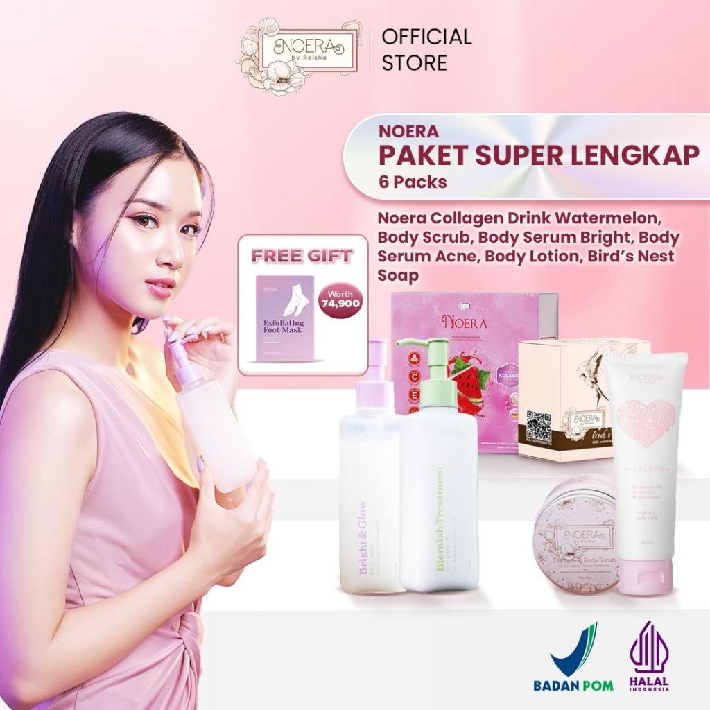 Jual Cod Noera Whitening Glowing Paket Best Seller Noera Collagen