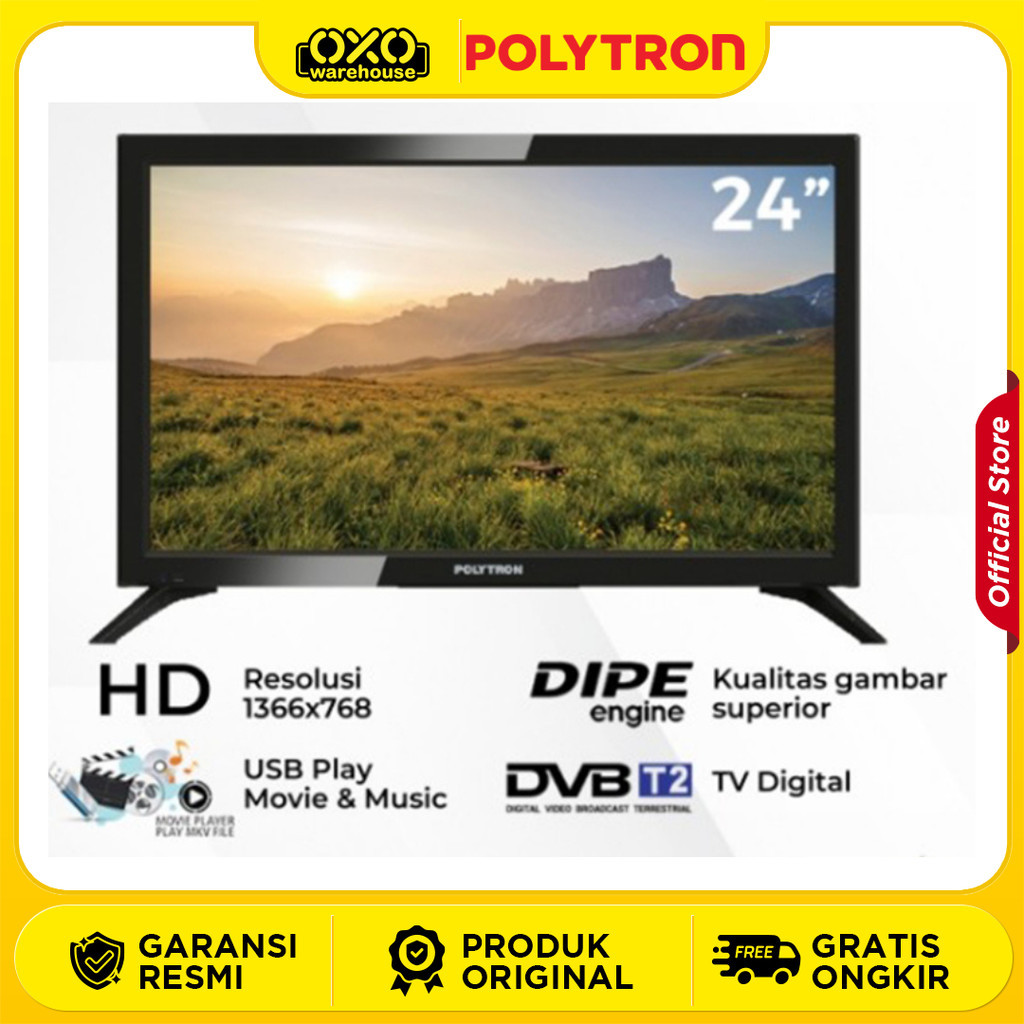 Jual Polytron TV Digital PLD 24V1853 24 Inch Low Watt Garansi Resmi