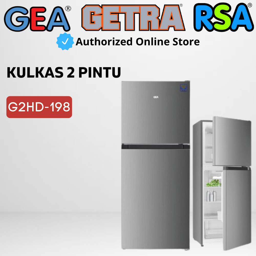 Jual Kulkas 2 Pintu Gea G2HD 198 G2HD 198 Top Mount Fridge Freezer Inox