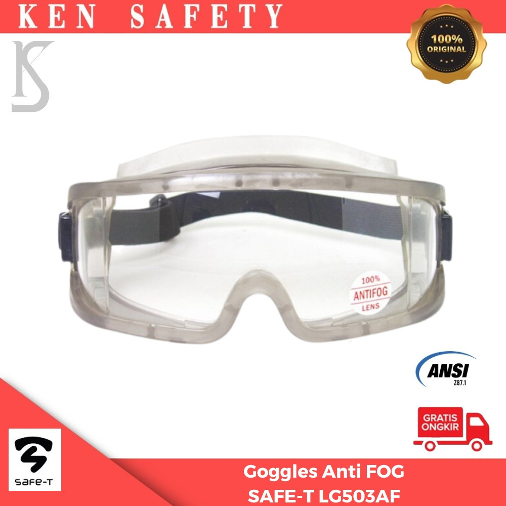 Jual Safety Kacamata Kerja Safety Goggles Lensa Bening Anti Fog Safe T