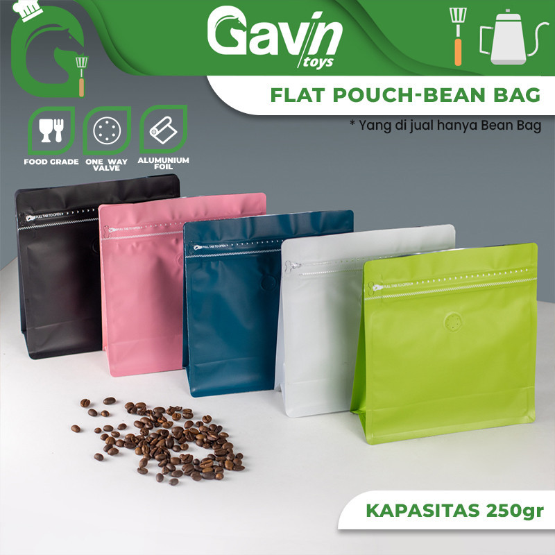 Jual Coffee Bean Bag Ziplock Pouch Valve 250 Gram Kemasan Kopi 250gr